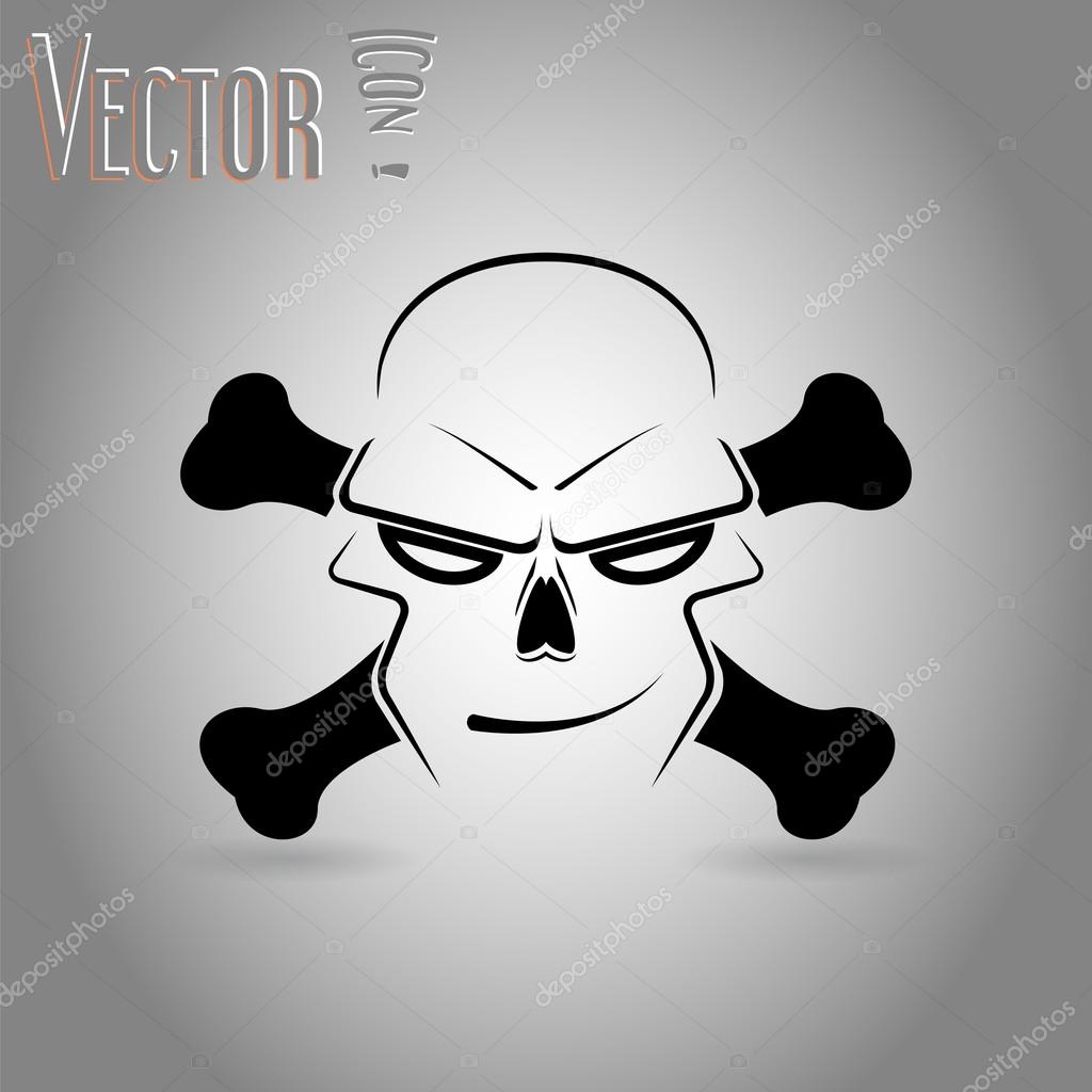 Icon skull and crossbones - a mark of the danger warning