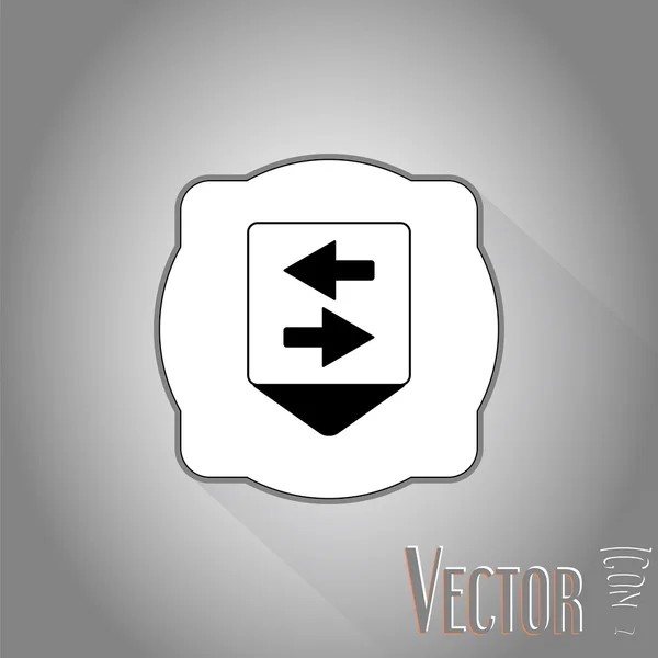 Mapa Pointer com duas setas direcionais. Ponteiro para baixo — Vetor de Stock