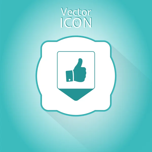 Kaart poiner - Vector hand met duim omhoog pictogram. Platte ontwerpstijl — Stockvector