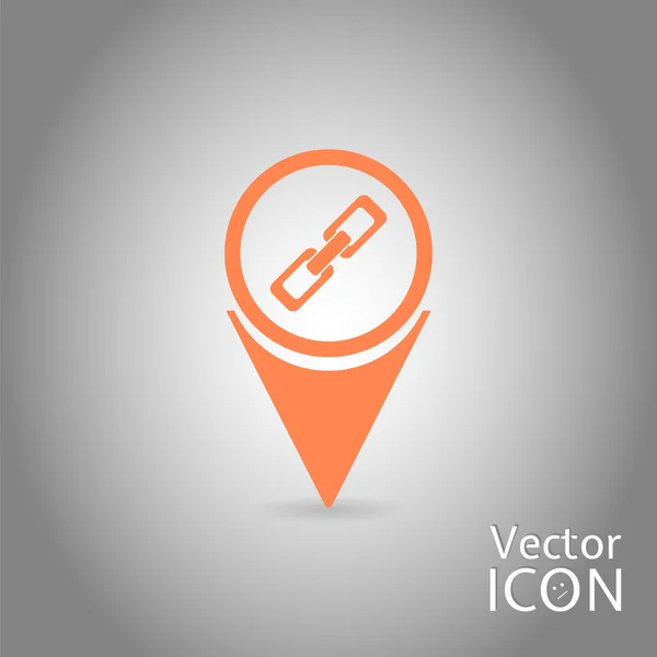 İşaretçi bağlantı simgeyle eşleyin. Zinciri iz. Düz tasarım stili