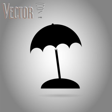 Beach simgesi. Düz tasarım stili