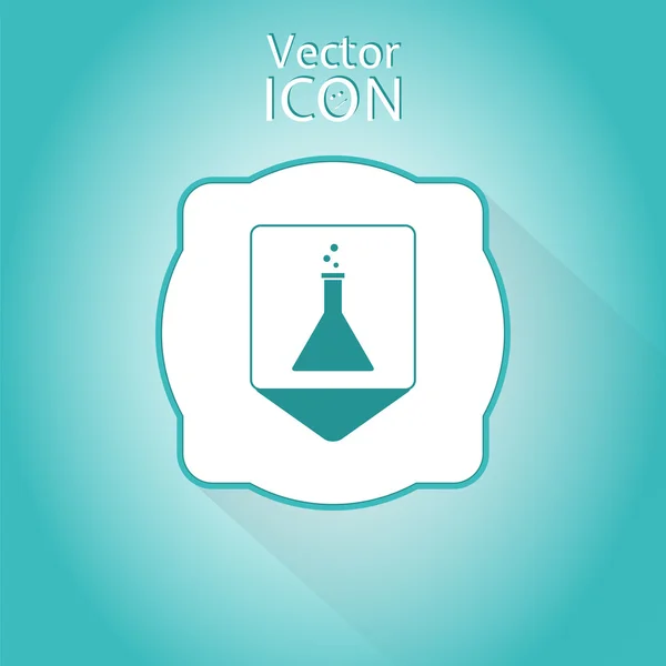 Hartă Pointers cu Icon de sticlă de laborator. Design plat Stil — Vector de stoc