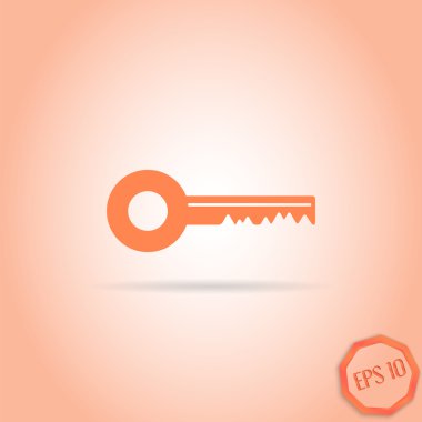 Simge anahtarı arka planda. Düz tasarım stili.