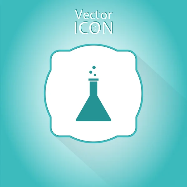 Icono de vidrio de laboratorio. Estilo de diseño plano — Vector de stock