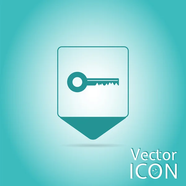 Harita göstergesi anahtar simgesi ile. Düz tasarım stili