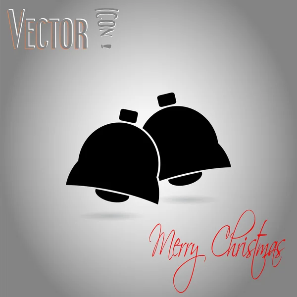 Christmas bells. Merry Christmas lettering. Flat design style — Stock Vector