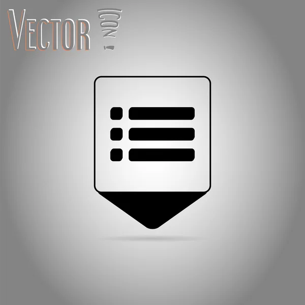Pointeur de carte - icône du menu du site Web. Style design plat . — Image vectorielle