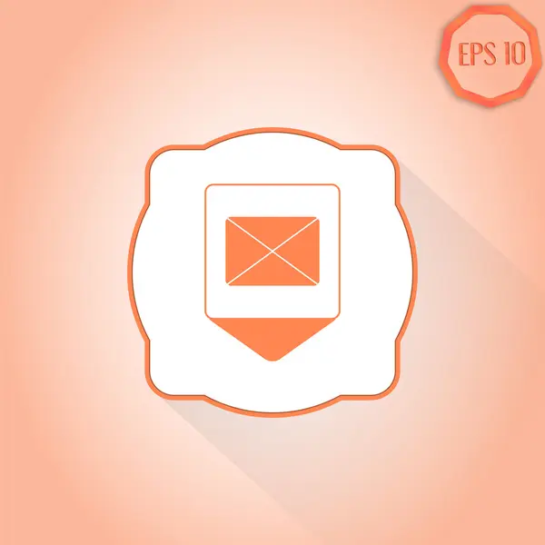 Pointeurs de carte avec icône de courrier. Style de conception plat — Image vectorielle