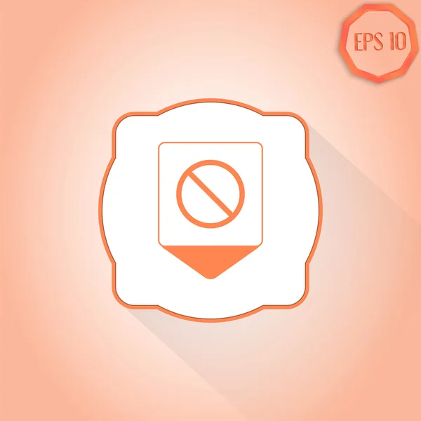 Map pointer with the sign ban. Flat Design Style — Stock Vector