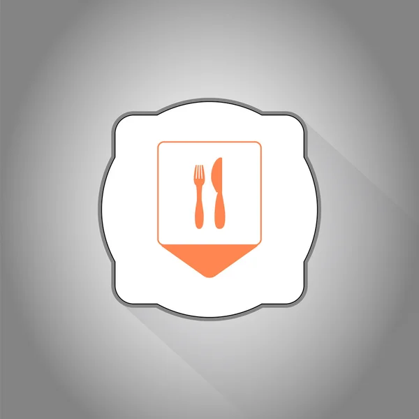 Carte pointeur vers l'icône du restaurant ou du café — Image vectorielle