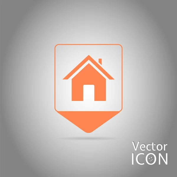 Map Pointer. Map Markers. Icon Home. Flat Design Style — Stock Vector