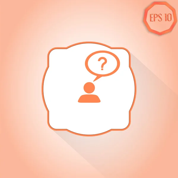 A person with a cloud. Question mark. Human thought bubble above his head. — Stock Vector