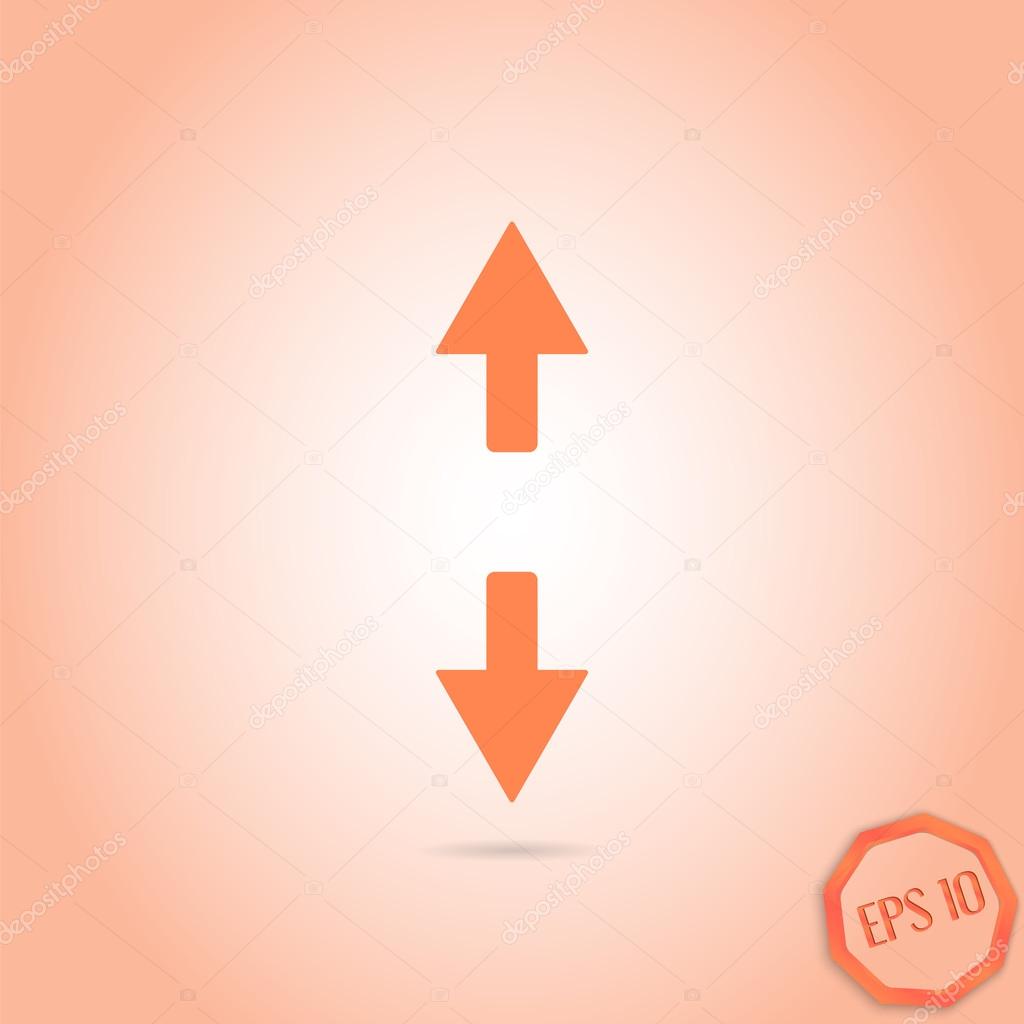 Two arrows. Sign of the back and forth. Flat Design Style