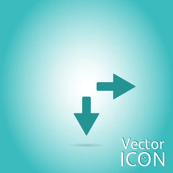 Twee pijlen. Richting teken naar rechts en terug. Platte ontwerpstijl — Stockvector