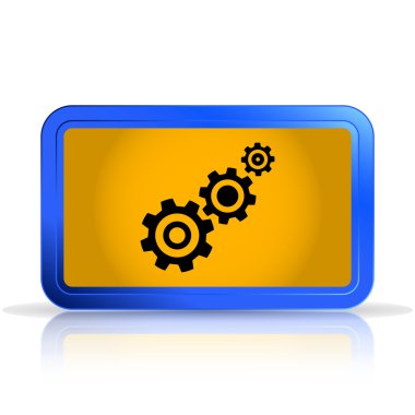 Karikatür ve geliştirme simgesi. Beyaz arka plan üzerinde izole. Aynasal Yansıma