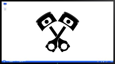 Piston ve conrods simge ekran monitör