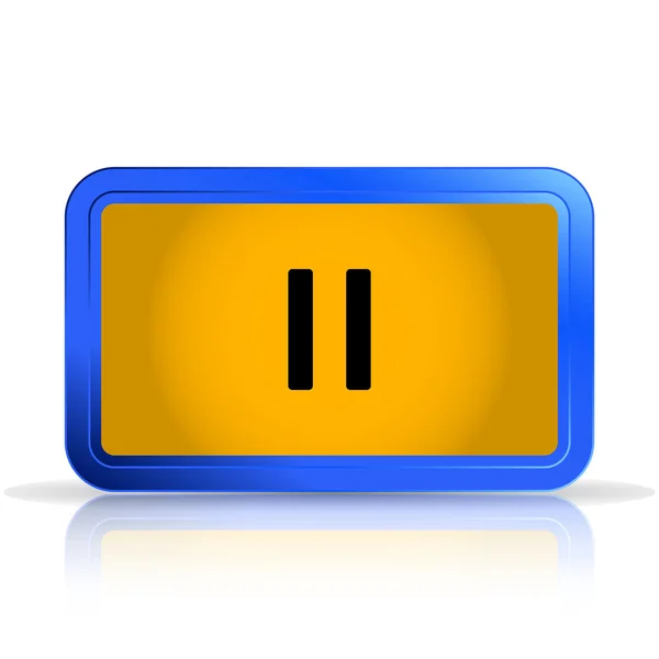 Pause Button. Media player. Isolated on white background. Specular reflection — Stock Vector