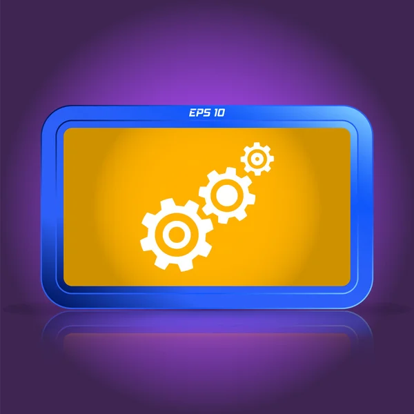 Cogwheel and development icon. Specular reflection — Stock Vector