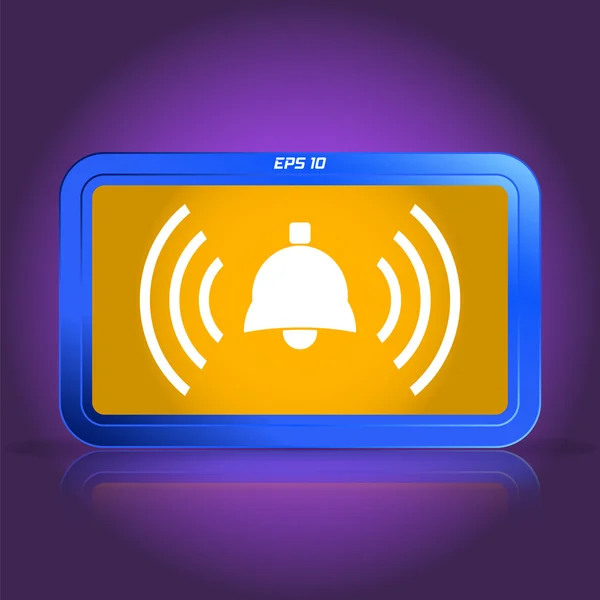 Ringing bell icon. Specular reflection. — Stock Vector