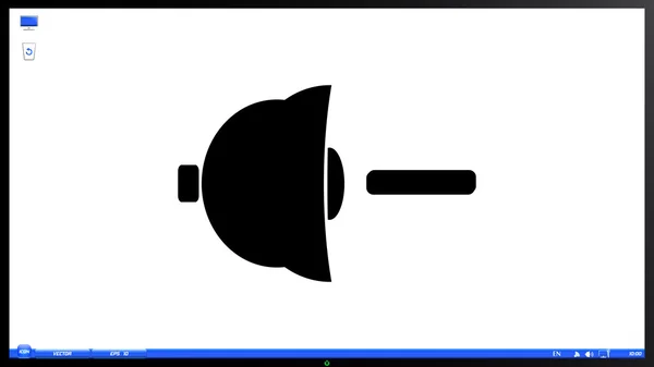 Luidsprekerpictogram Low Volume teken op het scherm — Stockvector