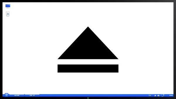 Botão Media Player no monitor de tela . —  Vetores de Stock