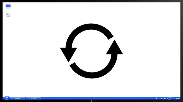 Loading and Buffering Icon on the screen monitor — Stock Vector