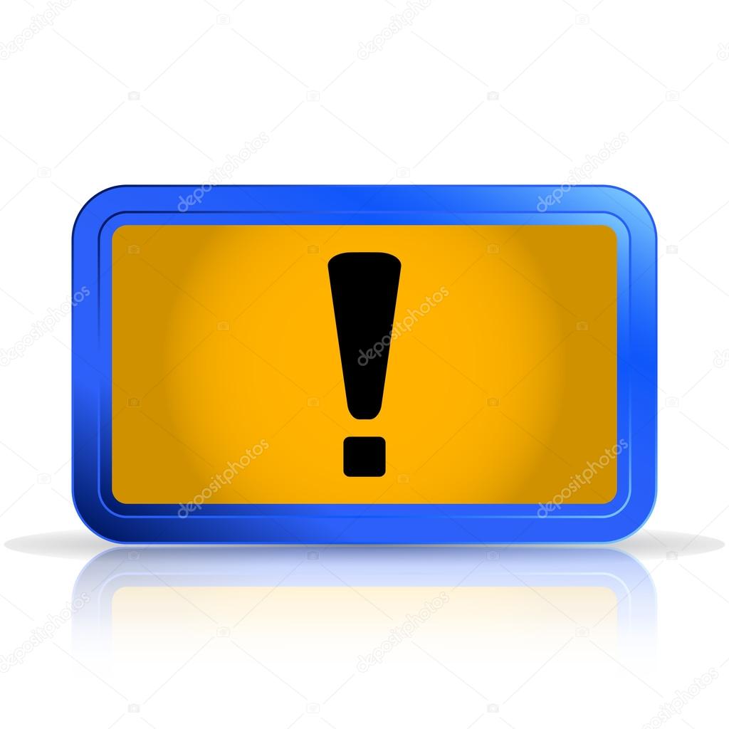 Attention Icon. Isolated on white background. Specular reflection.