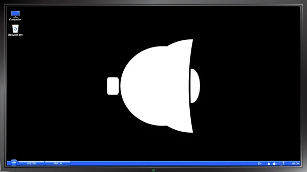 Pictogram klokken op het scherm — Stockvector