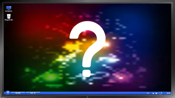 Question Mark on the screen monitor — Stock Vector