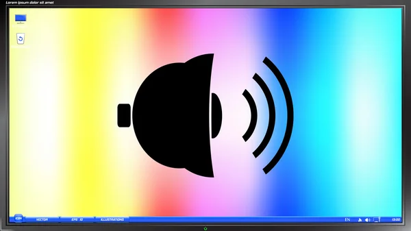 Symbolklingeln auf dem Bildschirm — Stockvektor