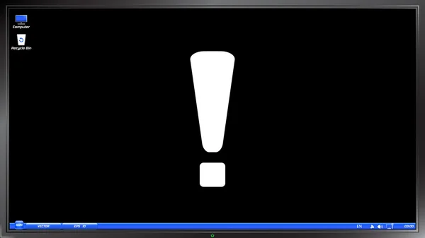 Attention Icon on the screen monitor — Stock Vector