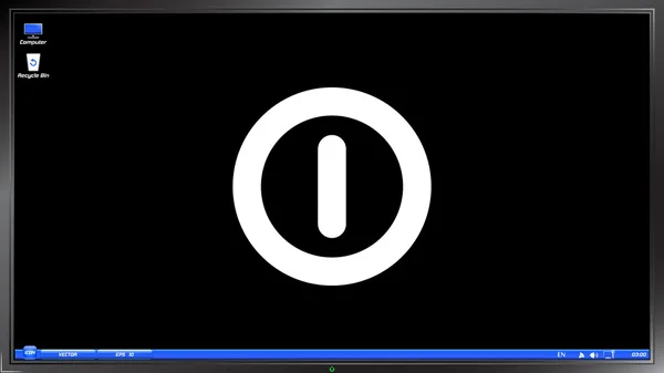 Botón de encendido en el monitor de pantalla — Archivo Imágenes Vectoriales