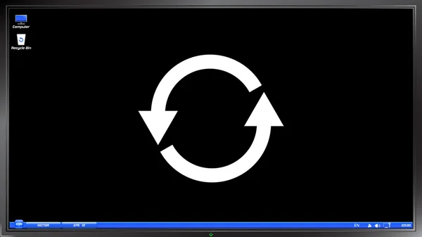 Laden en Buffering pictogram op het scherm — Stockvector