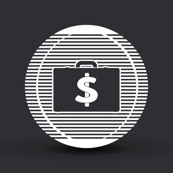 Icon Briefcase. Dollar sign. Flat Design Style — Stock Vector