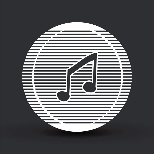 Nota musical. Estilo de diseño plano . — Vector de stock