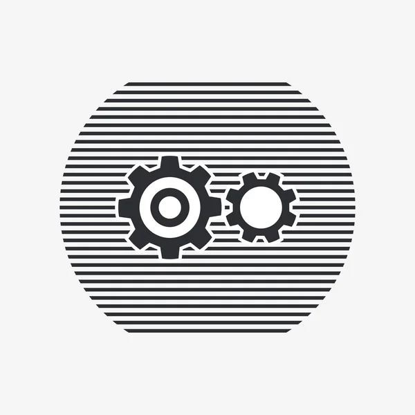 Cogwheel and development icon. Flat design style. — Stock Vector