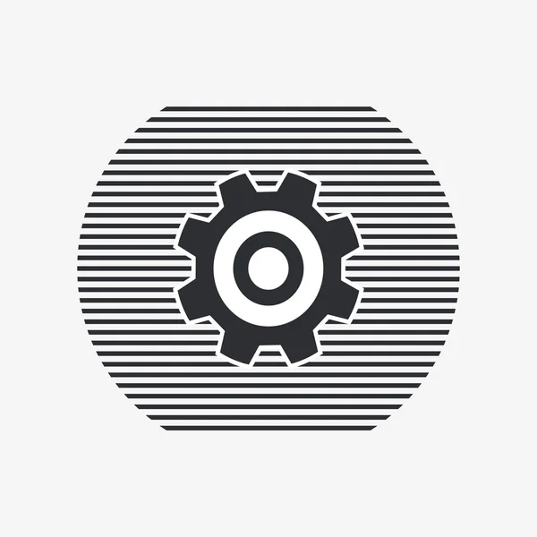 Cogwheel and development icon. Flat design style. — Stock Vector