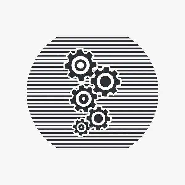 Cogwheel and development icon. Flat design style. — Stock Vector