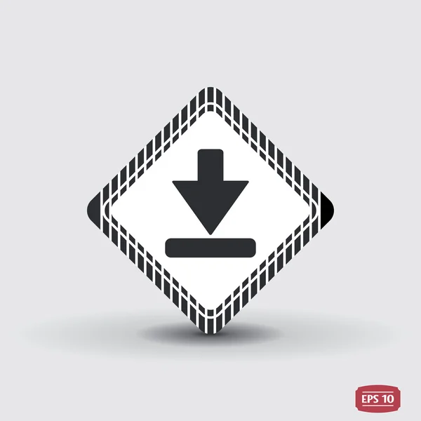 Download pictogram. Uploadt knoop. Belasting symbool. — Stockvector