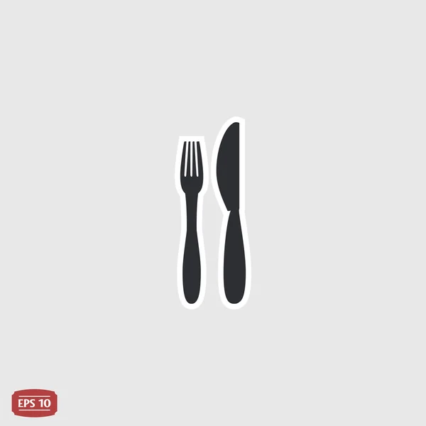 Ícone de faca e garfo. Estilo de design plano . —  Vetores de Stock