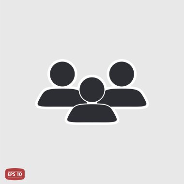 Kişi simgesi. İşareti insanlar. Düz tasarım stili. 