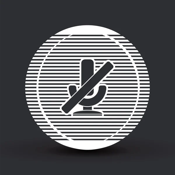 Icon Microphone Against (engelsk). Flatdesign . – stockvektor