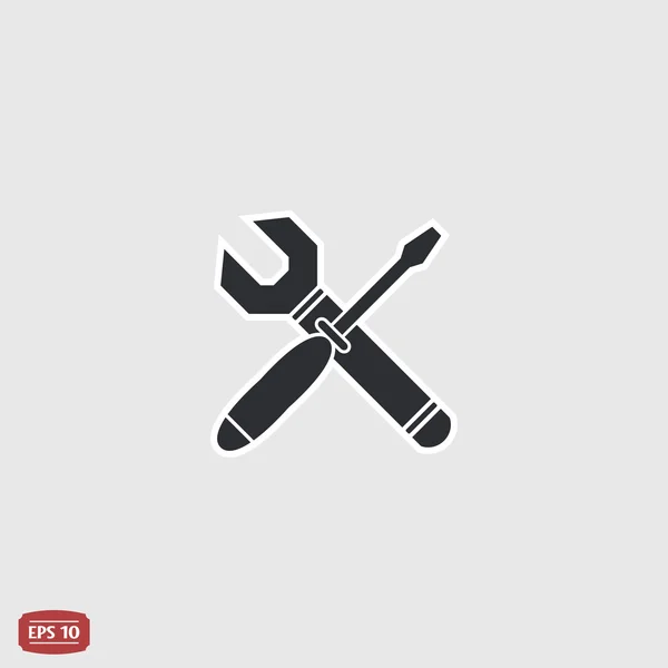 Vector wrench and screwdriver icon. — Stock Vector