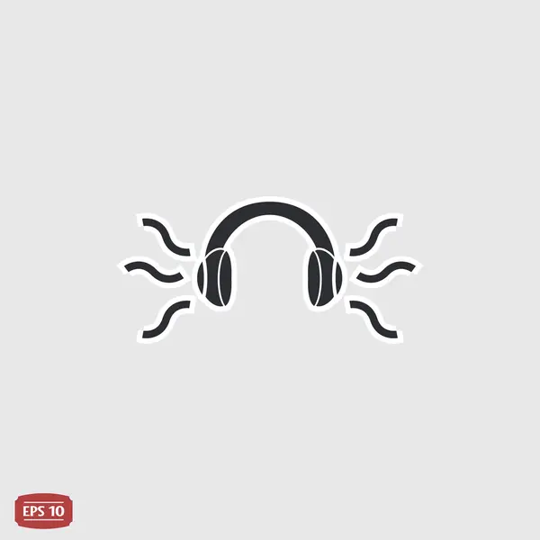 Headphones icon. Flat design style. — Stock Vector