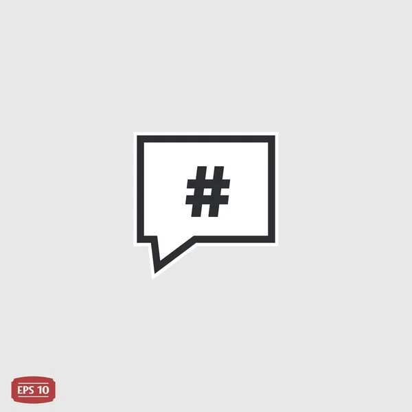 Hashtag konuşma balonu sembol olarak oturum açın. Düz tasarım stili. 