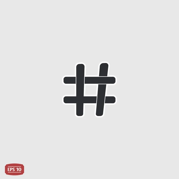 Hashtag sign icon. Flat design style. — Stock Vector