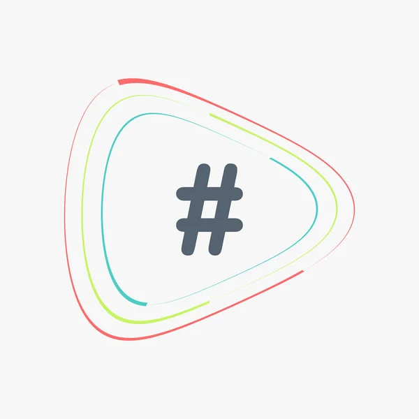 Ikona podepsat hashtag. Plochý design styl. — Stockový vektor