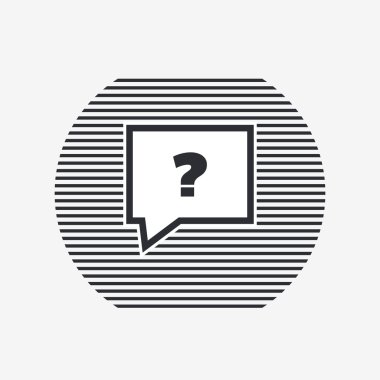 Soru işareti konuşma balonu sembol. Düz tasarım stili.