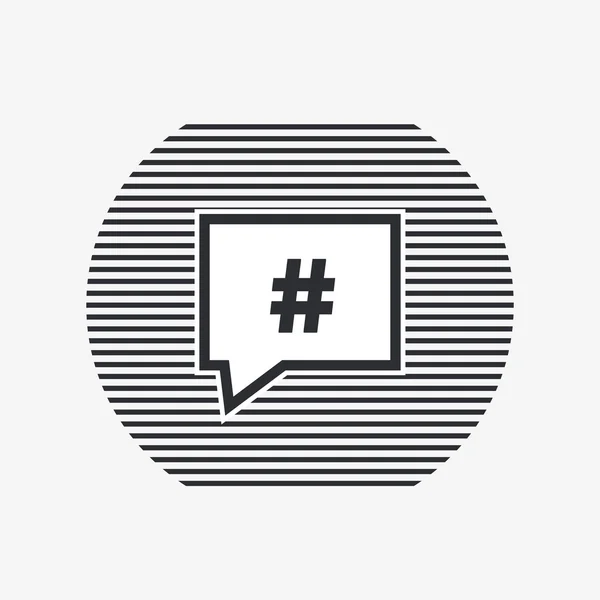 Hashtag tegn i tale boble symbol. Flad design stil . – Stock-vektor