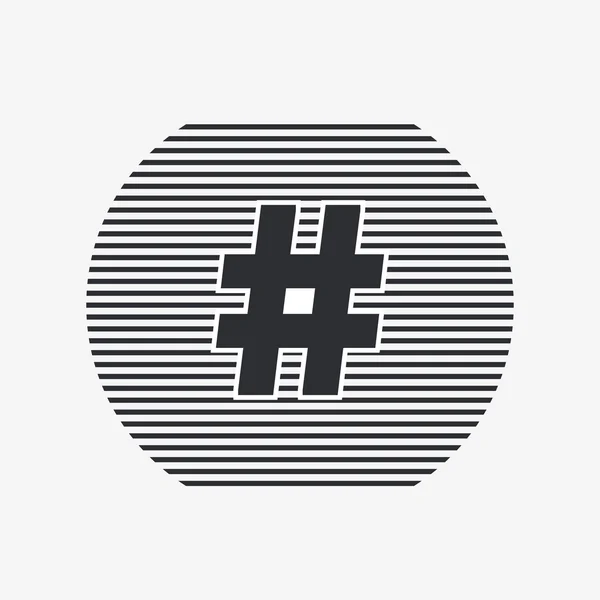 Ícone do sinal da hashtag. Estilo de design plano . — Vetor de Stock